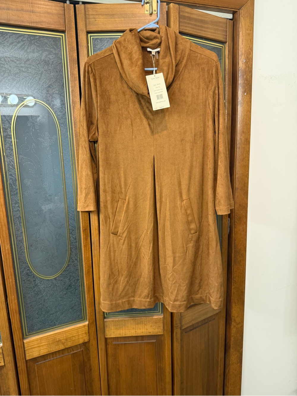 Cozy Brown Cowl Neck Dress Tyler Boe, BRAND NEW